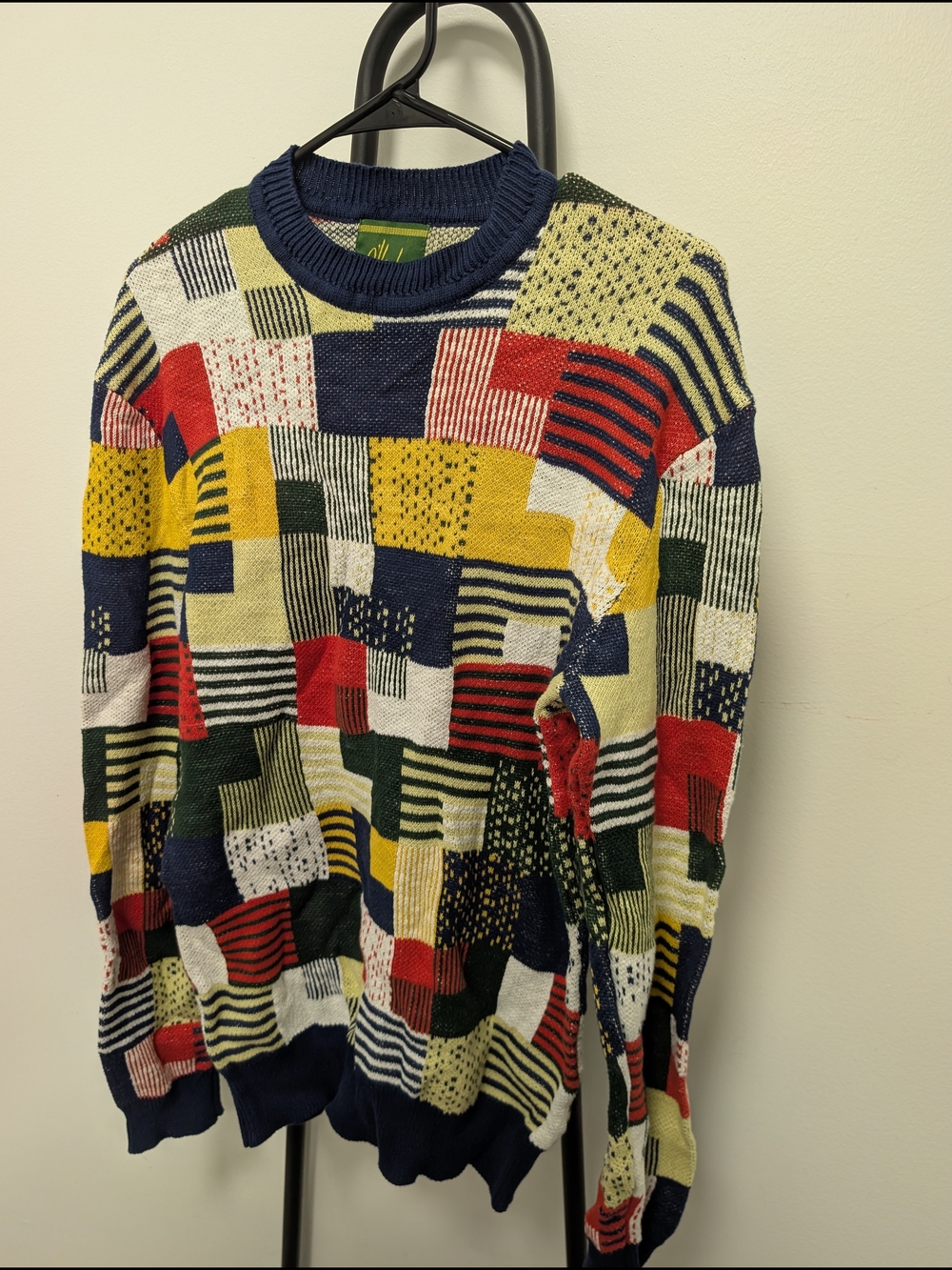 Multicolor Patchwork Crewneck Sweater (Read Description For Sizing)